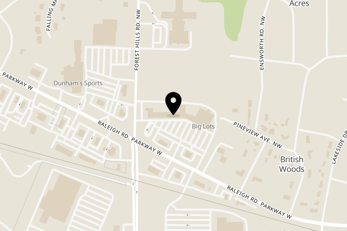 Map showing the location of San Jose Mexican Restaurant on 1700 Raleigh Rd Pkwy W #120 in Wilson